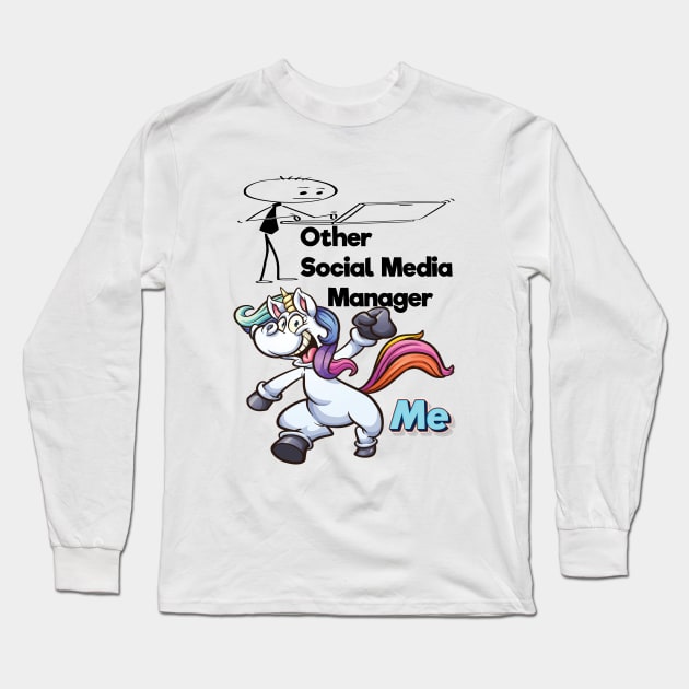 Other Social Media Manager Unicorn Me Long Sleeve T-Shirt by ProjectX23Red